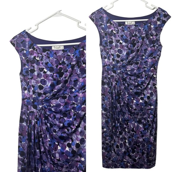 Dress Barn Ladies Scrunch Purple Career Business Spring Summer Dress SZ 4P - Picture 1 of 5
